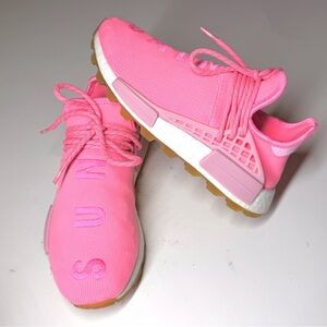 Adidas Men’s Pharrell x NMD Human Race Trail Sun Calm Pink / White Size- 5.5